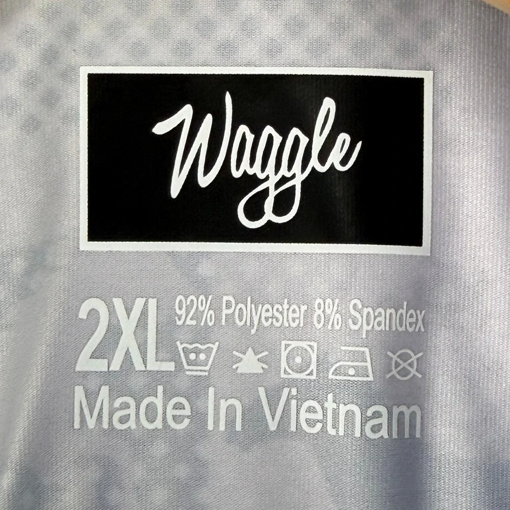 Waggle Kentucky Golf‎ Polo Shirt Mens 2XL Horse Print Performance Blue/White - Picture 6 of 9